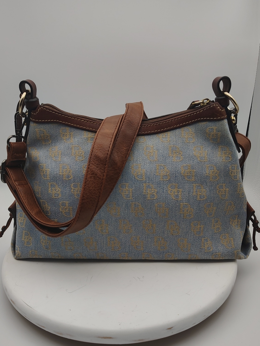 Dooney & Bourke Classic Monogram Denim Shoulder/ CrossboBag - Picture 7 of 17